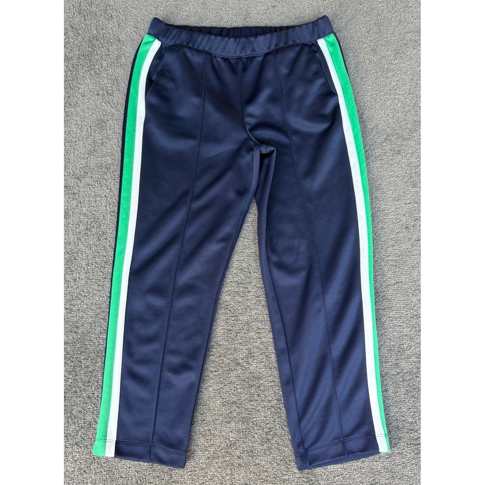 Old Navy Active Go-Dry Track Pants Navy Blue Green White Stripe‎ Mens Medium
